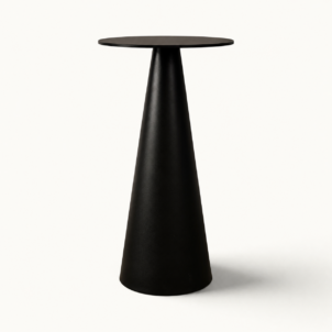 Black cone poseur table for event hire in london