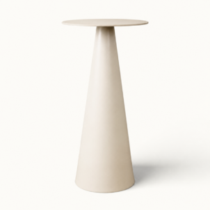 White cone poseur table for event hire