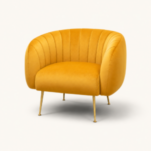 Mustard Velvet armchair for event hire in London