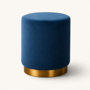 Sapphire Blue pouffe for event hire