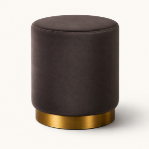 Silver Grey velvet pouffe for contemporary event hire