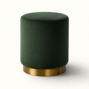 Moss Green velvet pouffe for contemporary event hire
