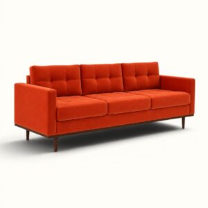 Burnt orange velvet sofa hire in London