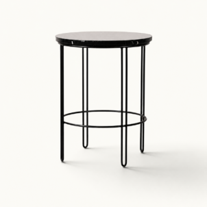 Black marble side table for hire in London