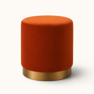 Rust Velvet ottoman for hire