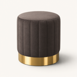 Silver grey fluted ottoman for hire