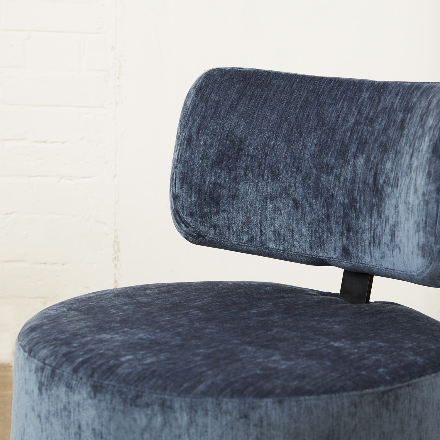 Close up of Luxury Chair in Navy Blue Chenille for London Event Hire