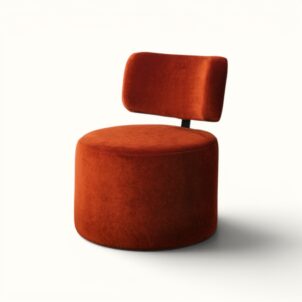 Luxury Otto chair in Deep Orange Velvet for Event Hire in London