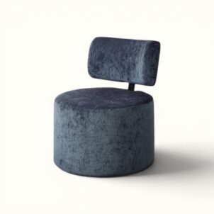 Otto Armchair in navy blue chenille for event hire in london