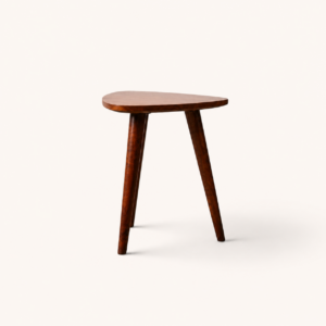 Solid mango wood side table available to hire from Juno Hire London