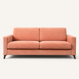 Peach Chenille sofa to hire for events in london