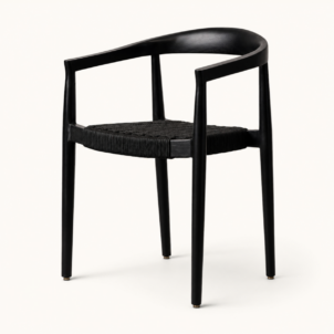 Black dining chair for event hire in London