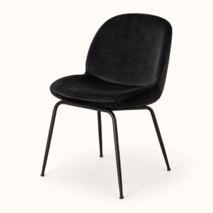 Black velvet chair for event hire in London