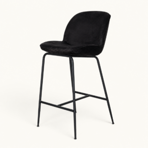 Black velvet stool for event hire in london
