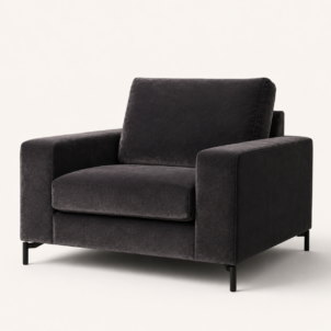 Black Velvet Armchair for event hire in london