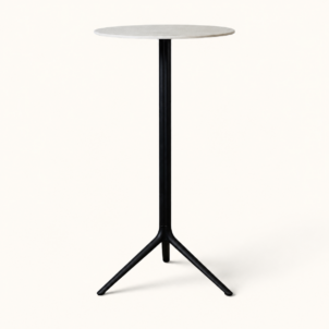 Poseur table with white top for event hire in london