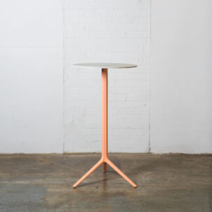 Poseur Table with coral peach tripod