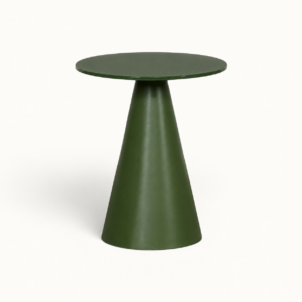 Green side table, cone shaped for event hire