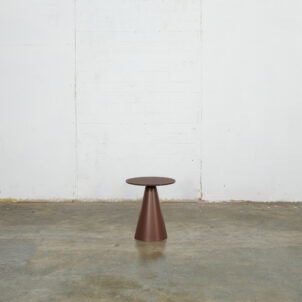 Terracotta frosted glass cone side table for event hire in London