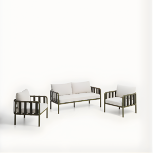 Grove outdoor seating set Green Aluminium event furniture hire London