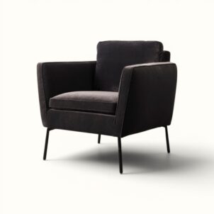 Palm Armchair in black velvet for event hire in London
