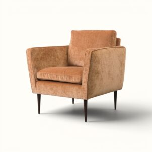Palm Armchair in Pale Rust Chenille for furniture hire in London